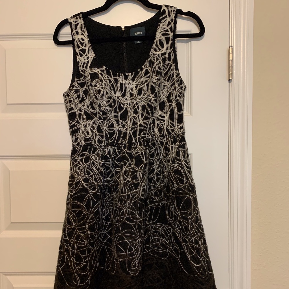 Anthropologie Maeve Fading Tracery Swirl Print Dress Size 4